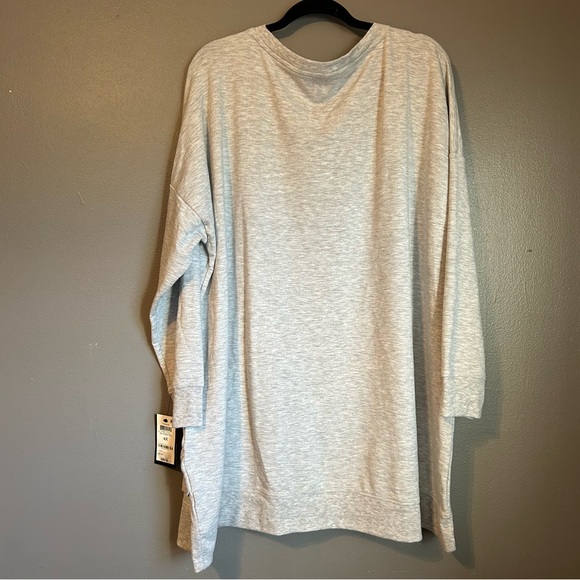 NWT Ideology Sz 4X Women’s Grey Criss-Cross Hem Crew Neck Light Long Sleeve Top! - Picture 9 of 10